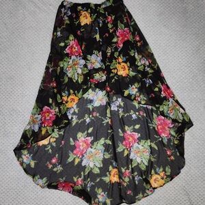 Joe Benbasset Black Floral High-Low Skirt